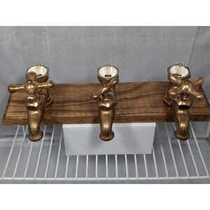 Top Brass Alcohol Liquor Dispenser 3 Spigot Faucet Art Vintage Steampunk